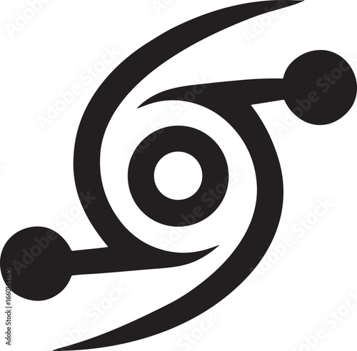 Black Neo-Tribal Tattoo Vector — Clean White Backdrop