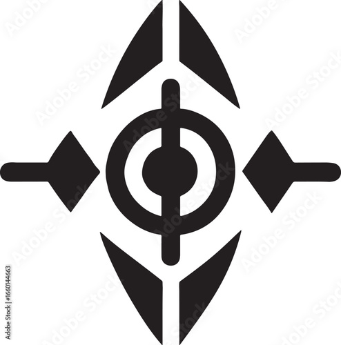 Bold Neo-Tribal Tattoo Vector — Black Silhouette, Minimal White