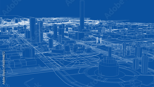 Futuristic City Blueprint