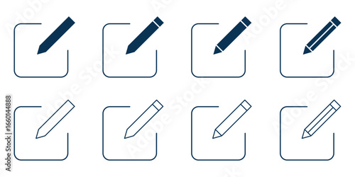 Edit pen icon set. pencil icon symbol, create modify pen sign button. writing, drawing, editing icons. eps 10