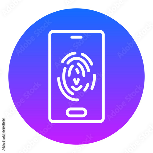 Mobile Fingerprint Lock Vector Icons