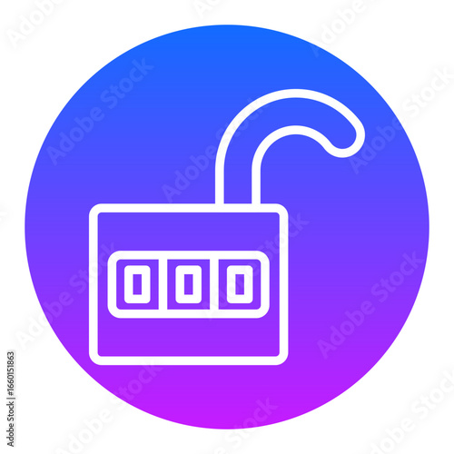 Number Padlock Vector Icons