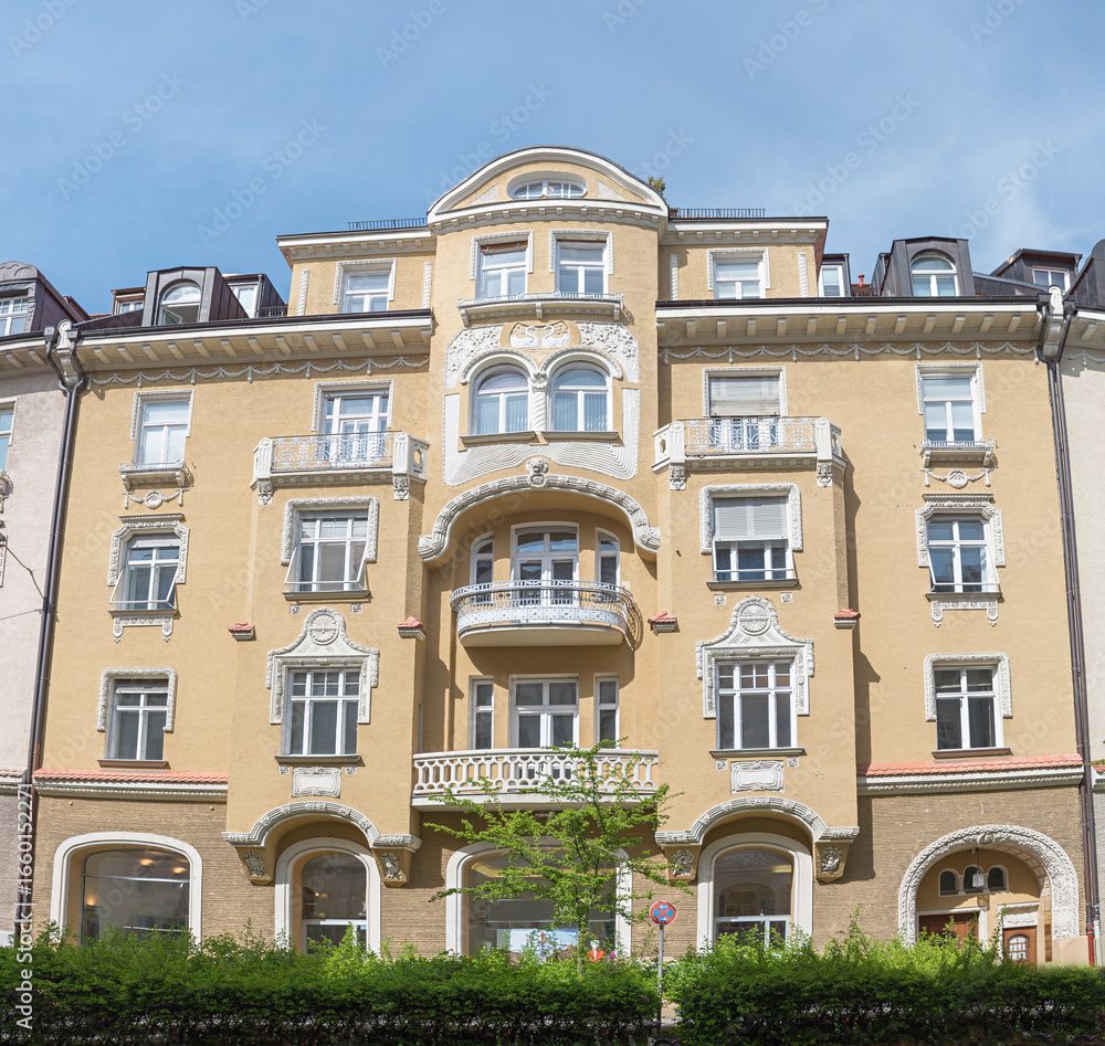 Fototapeta premium Art Nouveau residential building in the Munich district of Schwabing