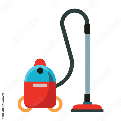 Modern vacuum cleaner vector illustration iconic household appliance for cleaning services and home use vector