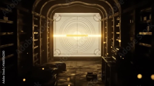 Vault Door: Secret Passage, Dark Chamber, and Golden Light