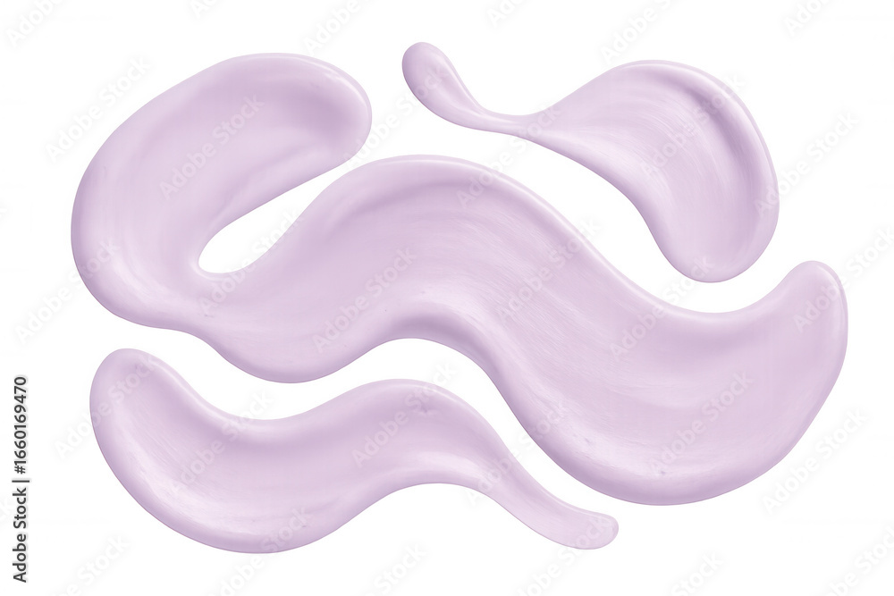 Fototapeta premium Lavender cream swirls creating a smooth and elegant pattern, perfect for beauty and skincare projects on transparent background