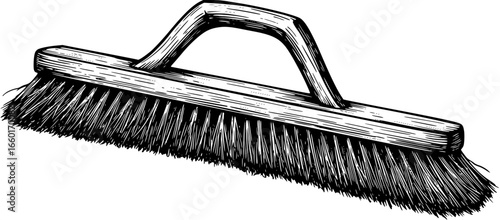black and white Old Broom vector
