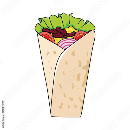 kebab cartoon design. fast food symbol.