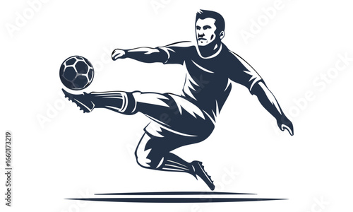 Soccer Player Kick Silhouette