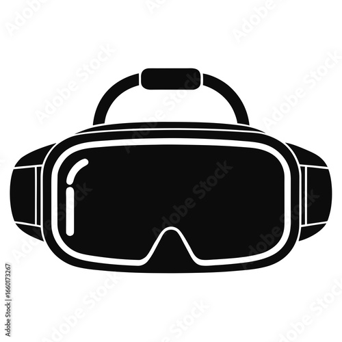 Black virtual reality headset icon