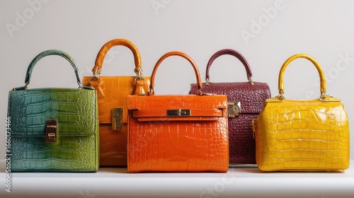 Designer Purses. Fashionable Women's Handbags Decorated with Beauty and Elegance