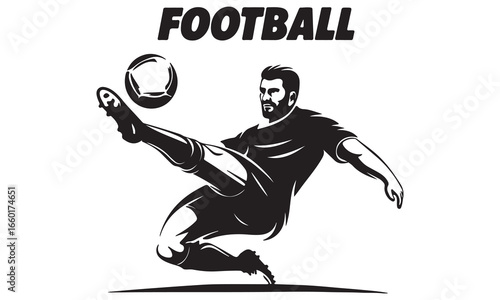 Soccer Player Kick Silhouette