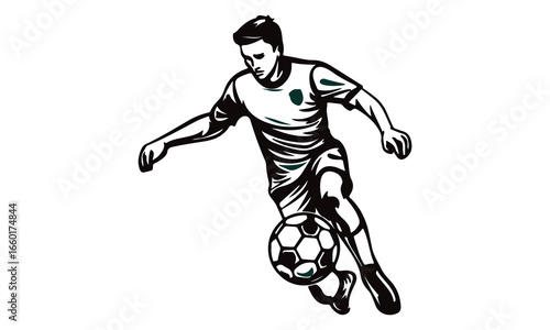 Soccer Player Kick Silhouette