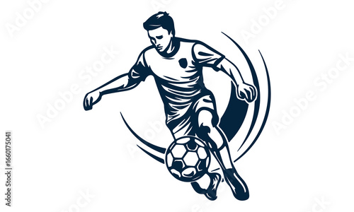 Soccer Player Kick Silhouette