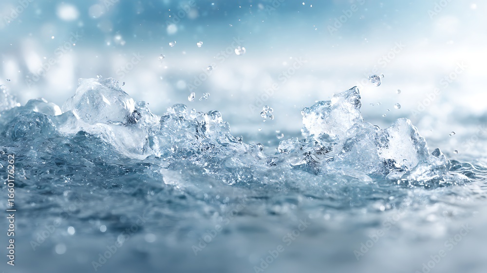 Clear Water Ice Cubes Splashing in Refreshing Liquid Refreshment Motion Clear Water Ice Cubes Splashing in Refreshing Liquid Refreshment Motion