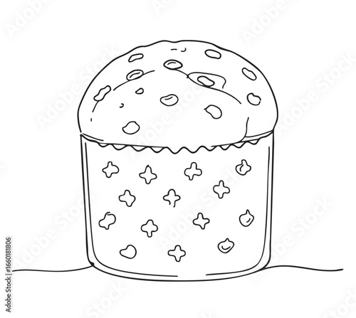 panettone art line drawing - a panettone Art line flat design vector