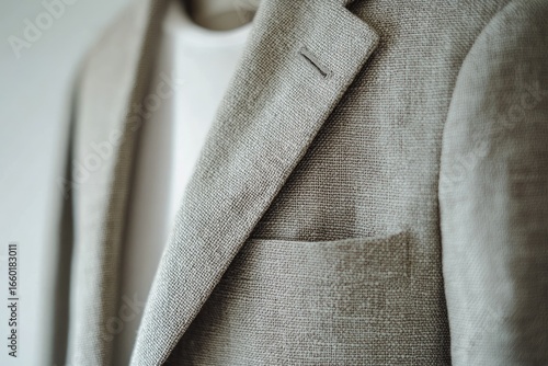 Close-up of light beige blazer