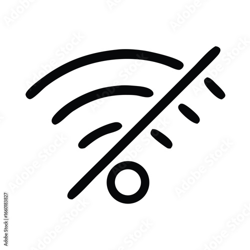 Symbol of no wifi connectivity suitable for websites, apps or presentations showing lack of wireless internet connection status.