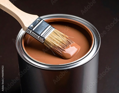 Brown Paint Can  Brush.