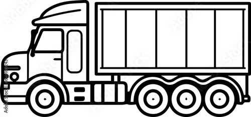 Large delivery truck vector illustration showcasing detailed features for transport and logistics applications