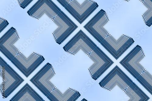 Blue abstract architectural background pattern