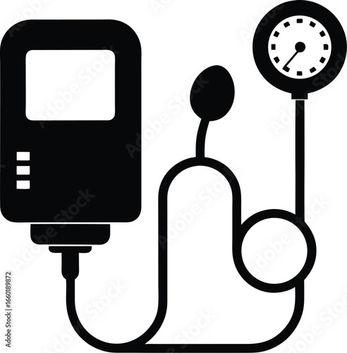 Black silhouette of a blood pressure monitor