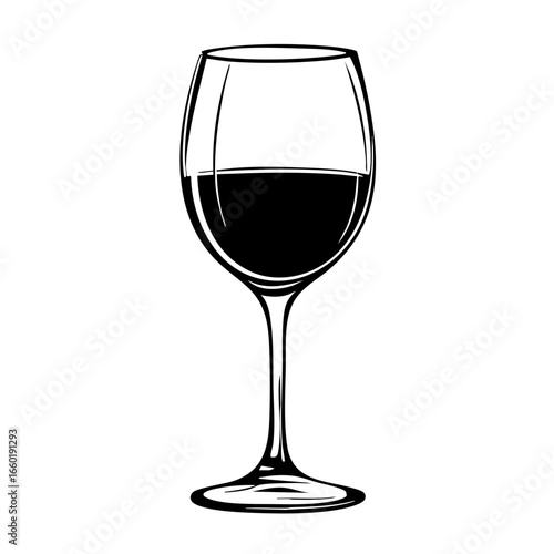 Elegant wine glass with rich liquid symbolizing celebration and enjoyment during festive occasions in elegant dining settings