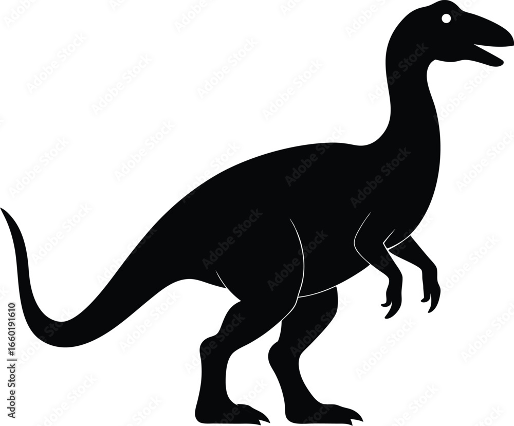 Fototapeta premium Dinosaur silhouette on a clean white background