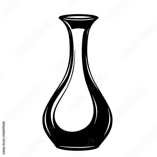 Elegant black vase silhouette designed for contemporary home decor, perfect for floral arrangements and modern artistic displays