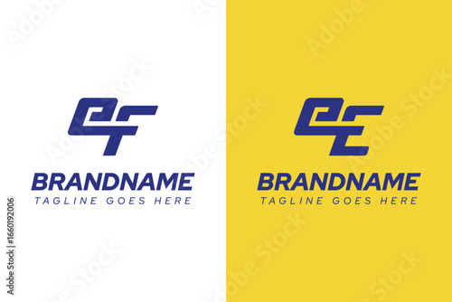 Letters EF EE Dynamic Logo, for any business with EF FE EE EE initials