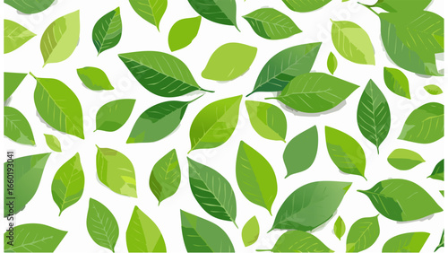 Seamless botanical pattern collection with green leaves, pine cones, cinnamon sticks, and floral silhouettes for eco-friendly nature-inspired design backgrounds