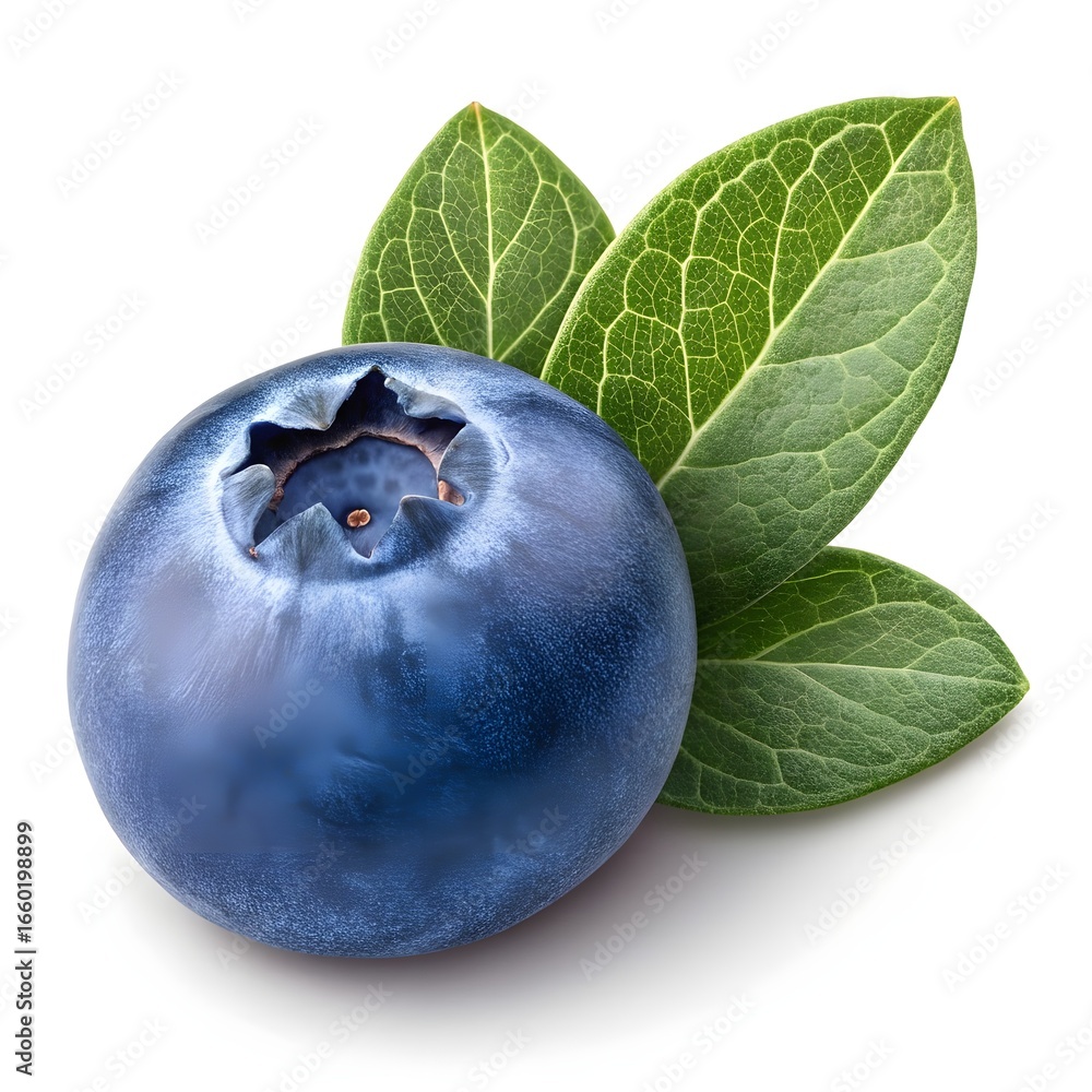 Obraz premium Swamp Wild Blueberry Deep Rich Indigo Berries with Glossy Smooth Skins Shining with Fresh Juiciness, Natural Sweetness, and Bold Organic Superfood Vitality on a White Background