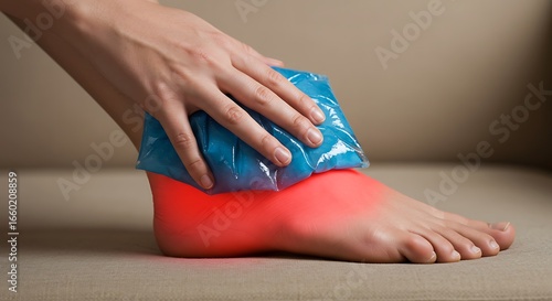 Ankle Injury Treatment: Ice Pack for Swelling and Pain Relief