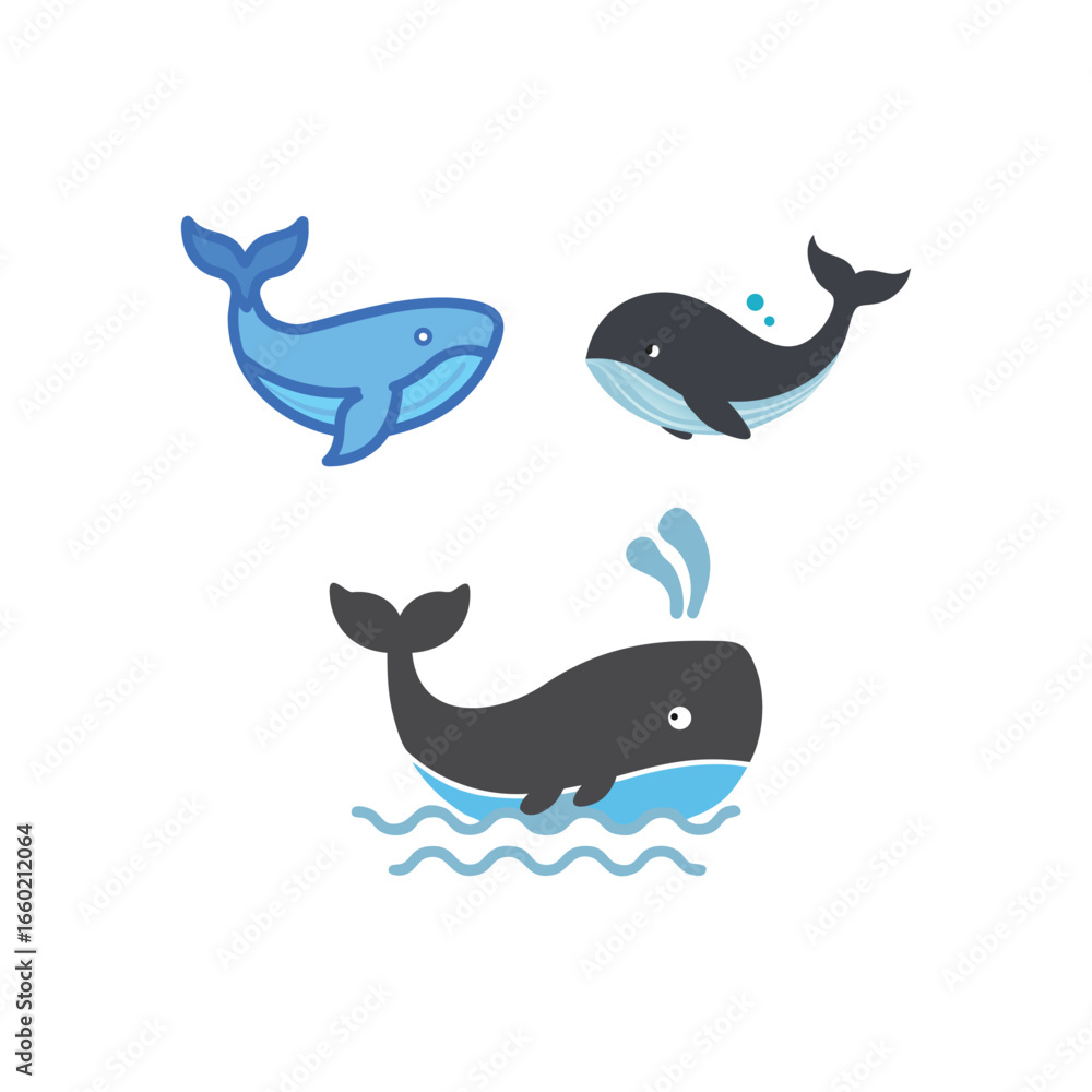 Obraz premium Cute whale jumping in water