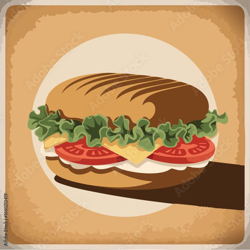 Vintage Sandwich Illustration
