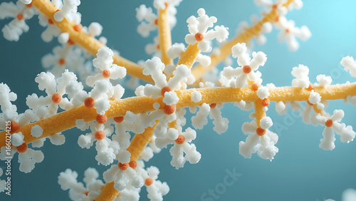 A microscopic image of polysaccharides such as cellulose. 