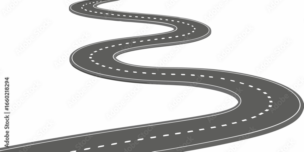 Obraz premium Winding Road Asphalt Highway Path Journey Travel