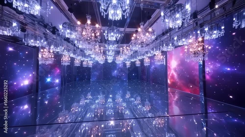 christmas lights on a stage