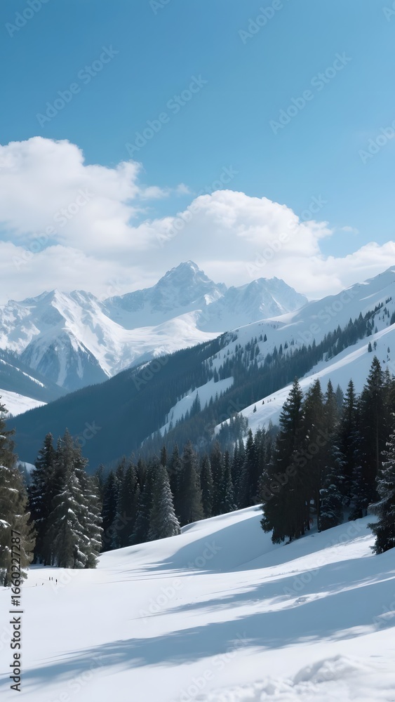 custom made wallpaper toronto digitalMajestic Winter Mountains Under a Clear Blue Sky