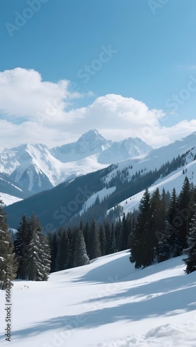 Wallpaper Mural Majestic Winter Mountains Under a Clear Blue Sky Torontodigital.ca