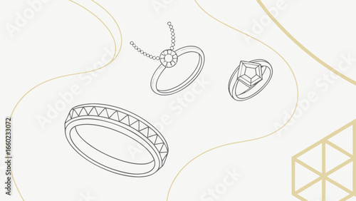 minimalist gold jewelry on a marble surface