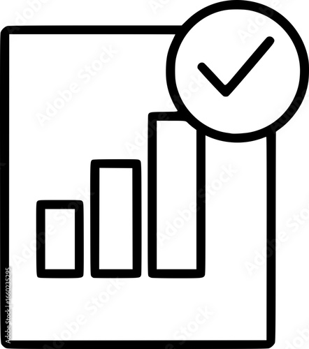 Bar Chart with Clock Time Management Growth Icon