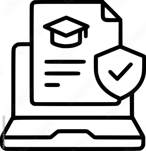 Certificate with Graduation Cap Icon