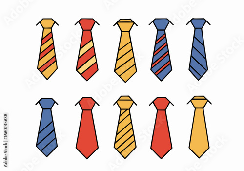 Colorful Cartoon Necktie Collection in Various Styles