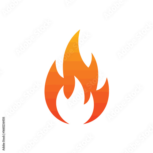 Stylized flame icon with orange and yellow gradient
