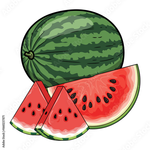 slice of watermelon on white background