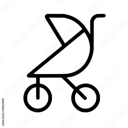 Baby Stroller Outline Icon Illustration
