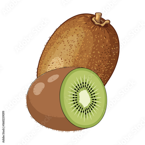 kiwi fruit isolated on white background