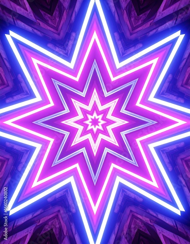 Neon star kaleidoscope