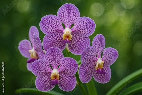 Beautiful Light Purple Vanda Orchid Serenity with Bokeh Background